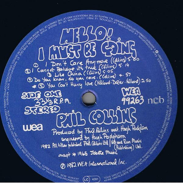 Phil Collins ~ Hello, I Must Be Going (Vinyl) - Djungel & Jazz