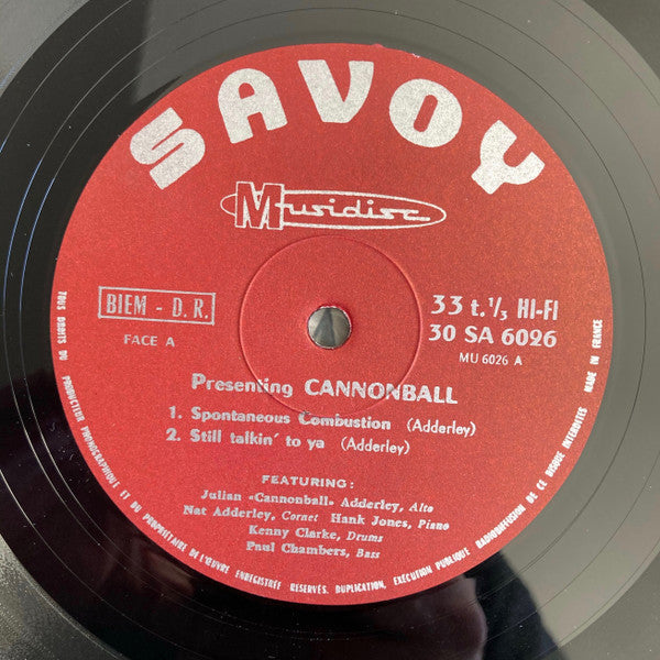 Cannonball Adderley : Presenting Cannonball (LP, Album, Mono, RE)