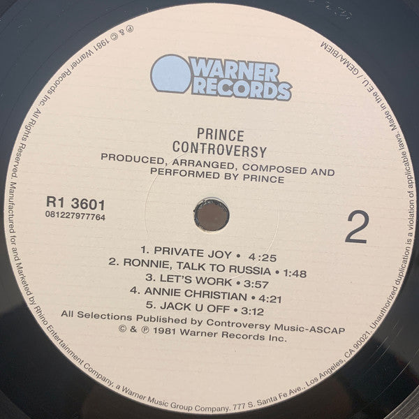 Prince ~ Controversy (Vinyl) - Djungel & Jazz