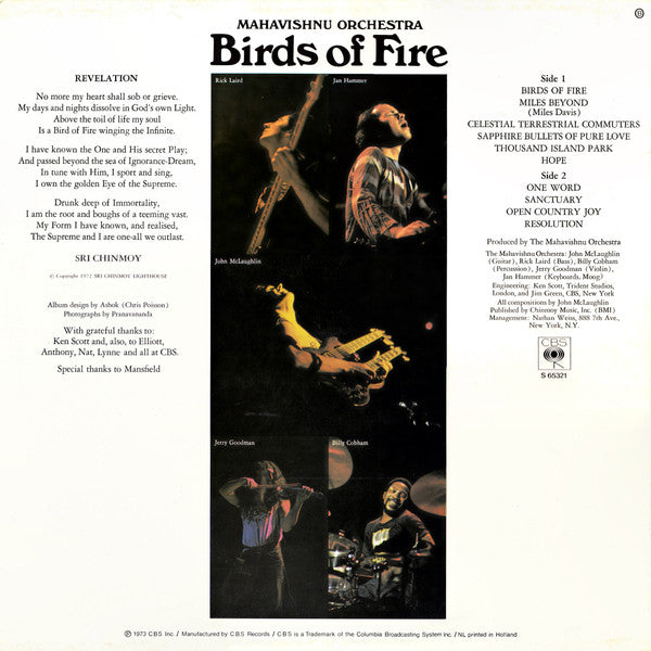 Mahavishnu Orchestra : Birds Of Fire (LP, Album)