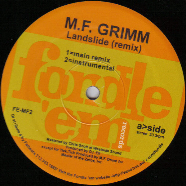 MF Grimm : Landslide (Remix) (12")