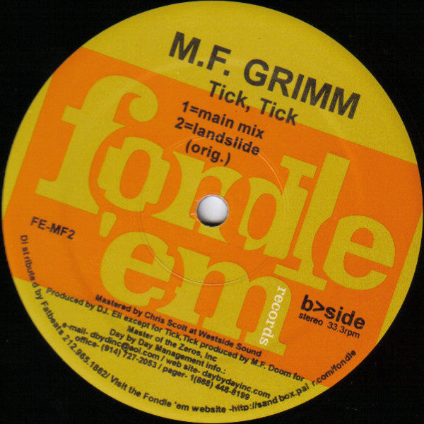 MF Grimm : Landslide (Remix) (12")