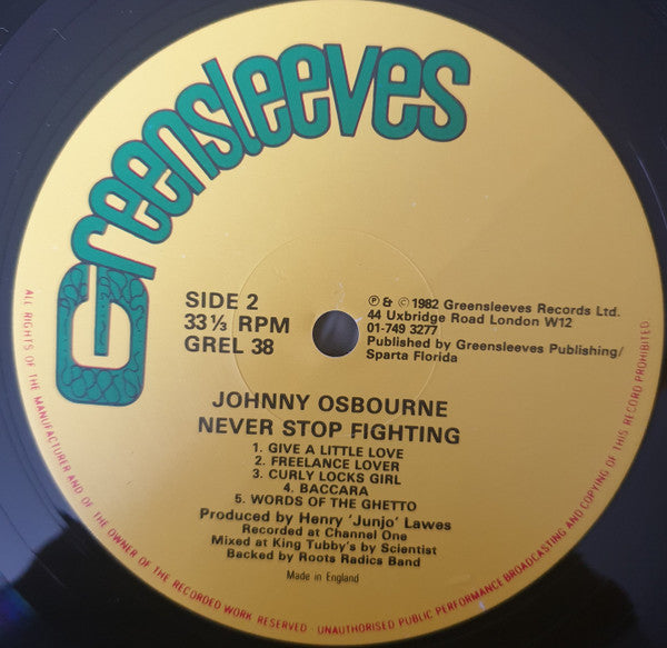 Johnny Osbourne : Never Stop Fighting (LP, Album)
