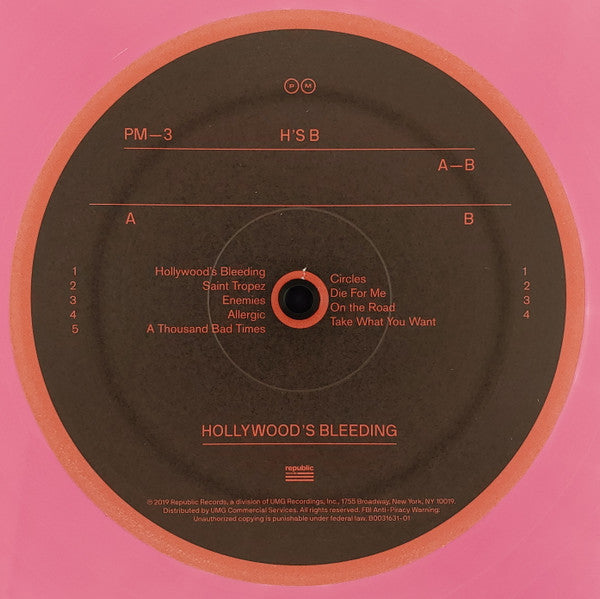 Post Malone : Hollywood's Bleeding (2xLP, Album, Ltd, Pin)