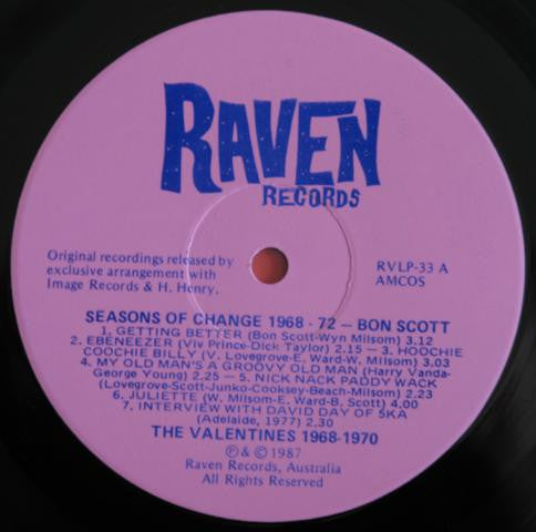 Bon Scott ~ Seasons Of Change 1968-1972 (Vinyl) - Djungel & Jazz
