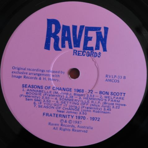 Bon Scott ~ Seasons Of Change 1968-1972 (Vinyl) - Djungel & Jazz