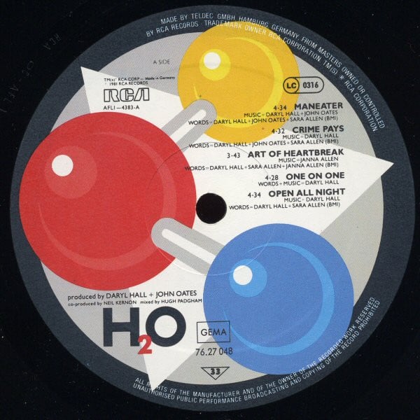 Daryl Hall + John Oates ~ H₂O (Vinyl) - Djungel & Jazz