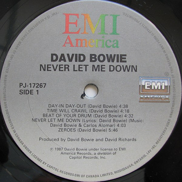 David Bowie : Never Let Me Down (LP, Album)