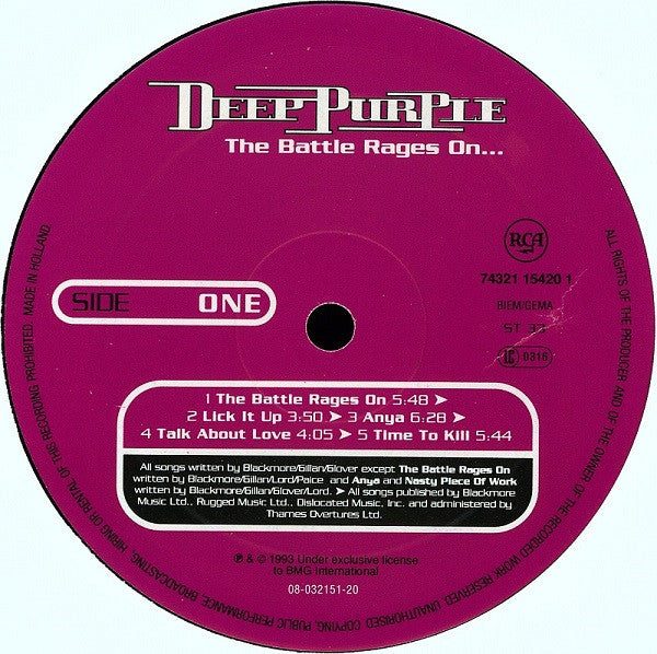 Deep Purple ~ The Battle Rages On... (Vinyl) - Djungel & Jazz