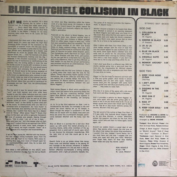 Blue Mitchell : Collision In Black (LP, Album)