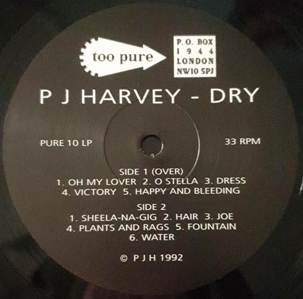 P J Harvey* : Dry (LP, Album, RE, RM, Met)