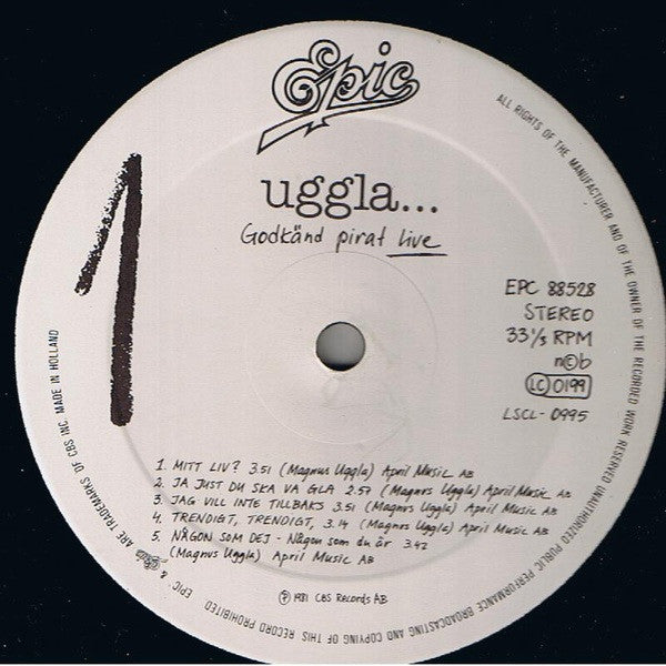Magnus Uggla : Godkänd Pirat Live (2xLP, Album)