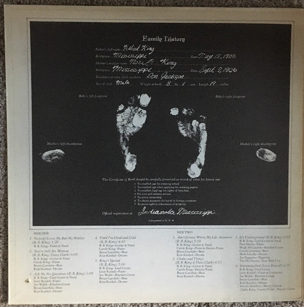 B.B. King : Indianola Mississippi Seeds (LP, Album, Gat)