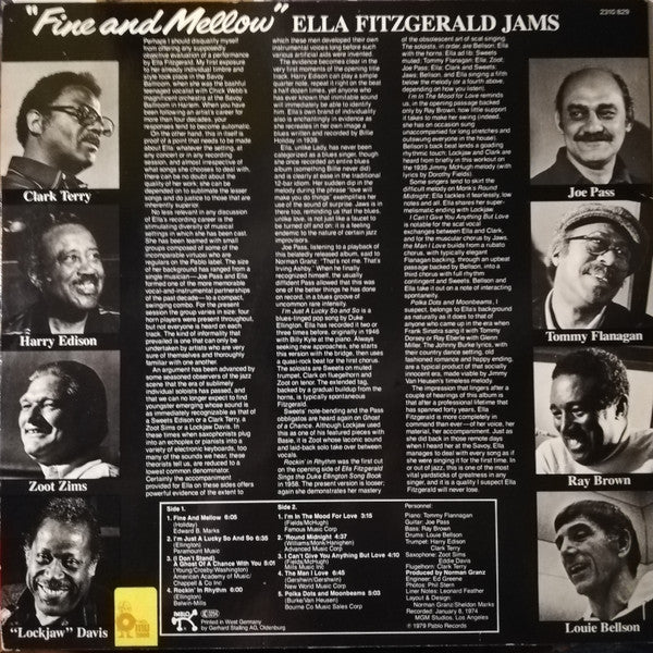 Ella Fitzgerald Jams With Tommy Flanagan, "Lockjaw" Davis, Louie Bellson, Clark Terry, Zoot Sims, Joe Pass, Ray Brown, Harry Edison ~ Fine And Mellow (Vinyl) - Djungel & Jazz