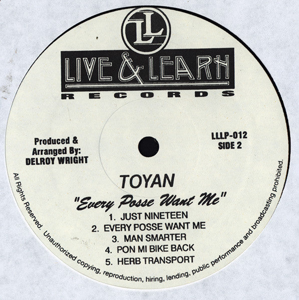 Toyan ~ Every Posse Want Me (Vinyl) - Djungel & Jazz