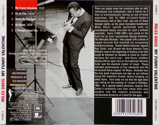 Miles Davis ~ My Funny Valentine - Miles Davis In Concert (Vinyl) - Djungel & Jazz