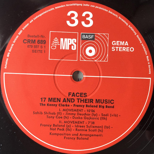 Clarke-Boland Big Band ~ Faces (Vinyl) - Djungel & Jazz