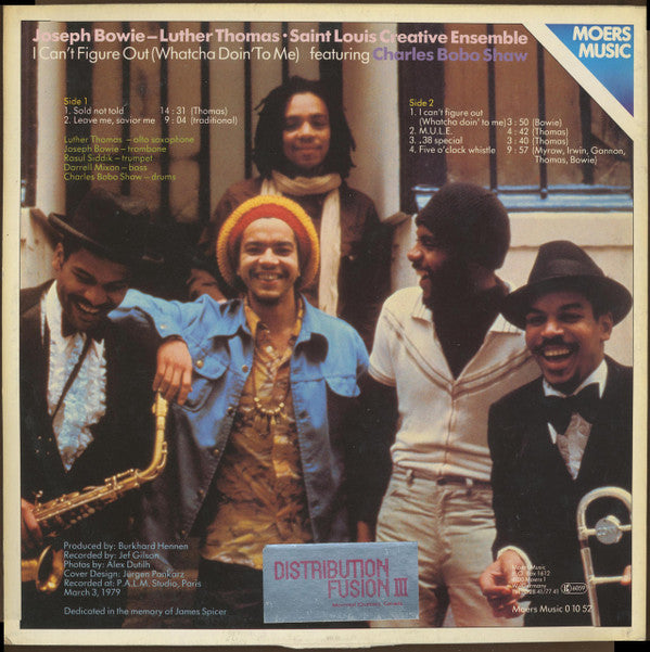 Joseph Bowie - Luther Thomas, Saint Louis Creative Ensemble Featuring Charles Bobo Shaw ~ I Can't Figure Out (Whatcha Doin' To Me) (Vinyl) - Djungel & Jazz