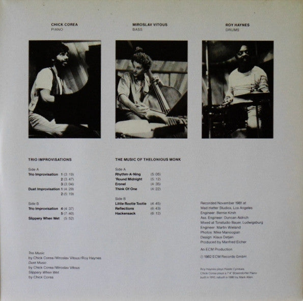 Chick Corea, Miroslav Vitous, Roy Haynes ~ Trio Music (Vinyl) - Djungel & Jazz