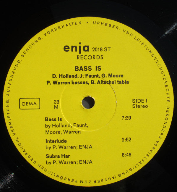 Peter Warren ~ Bass Is (Vinyl) - Djungel & Jazz