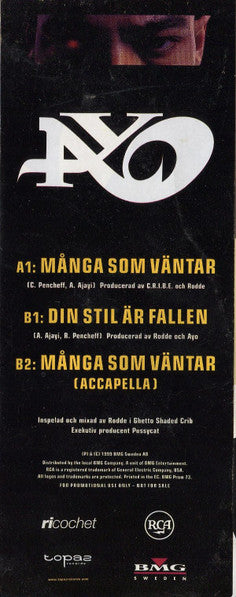 Ayo (3) : Många Som Väntar / Din Stil Är Fallen (12", Promo, W/Lbl)