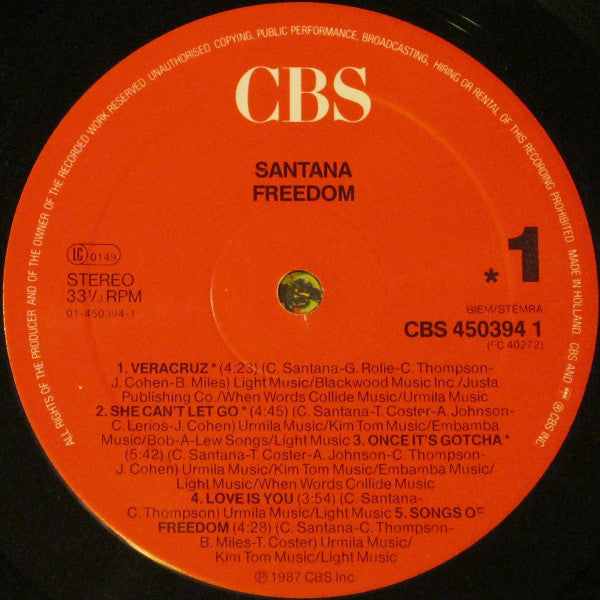 Santana : Freedom (LP, Album)