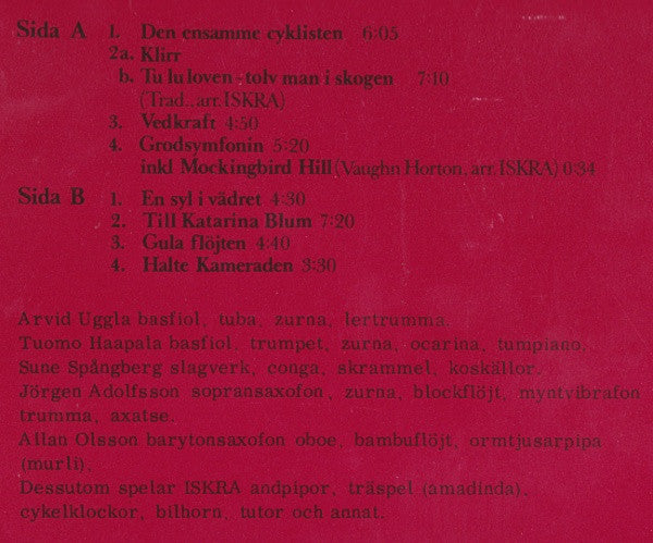 Iskra ~ Allemansrätt (Vinyl) - Djungel & Jazz