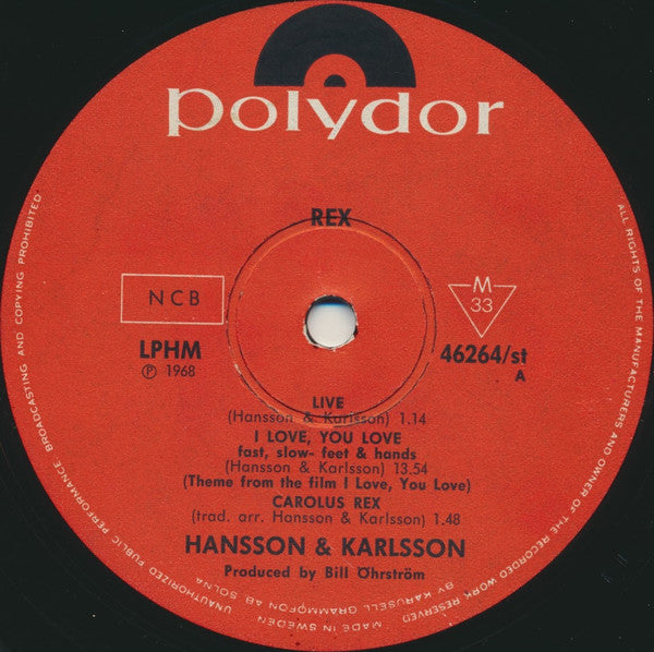 Hansson & Karlsson ~ Rex (Vinyl) - Djungel & Jazz