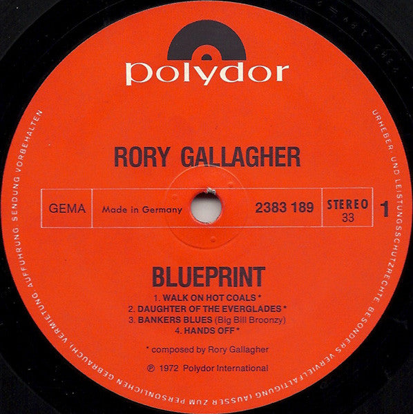 Rory Gallagher : Blueprint (LP, Album)