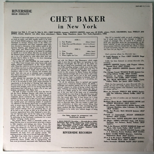 Chet Baker ~ In New York (Vinyl) - Djungel & Jazz