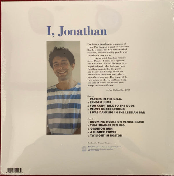 Jonathan Richman ~ I, Jonathan (Vinyl) - Djungel & Jazz