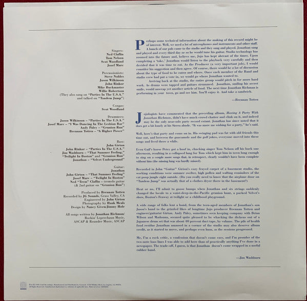Jonathan Richman ~ I, Jonathan (Vinyl) - Djungel & Jazz