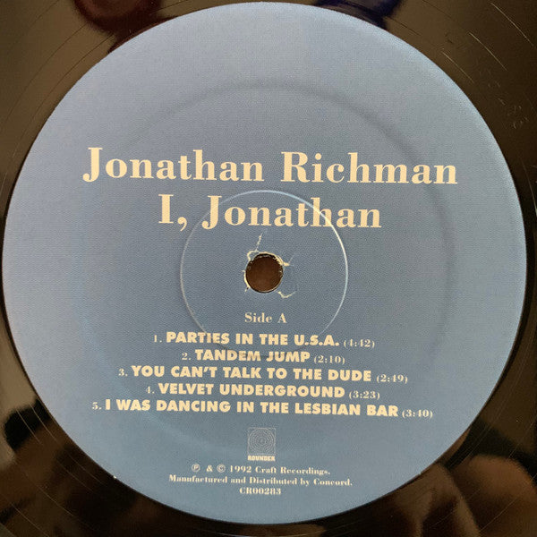 Jonathan Richman ~ I, Jonathan (Vinyl) - Djungel & Jazz