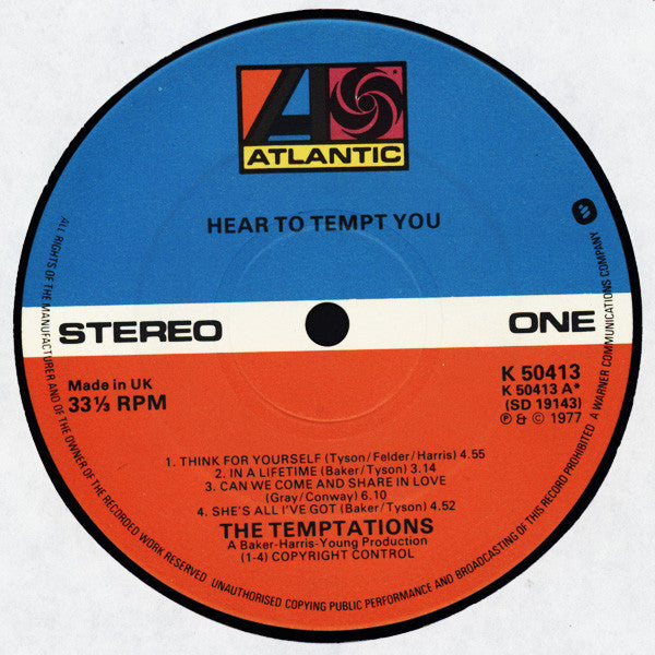 The Temptations ~ Hear To Tempt You (Vinyl) - Djungel & Jazz