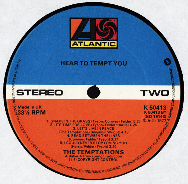 The Temptations ~ Hear To Tempt You (Vinyl) - Djungel & Jazz