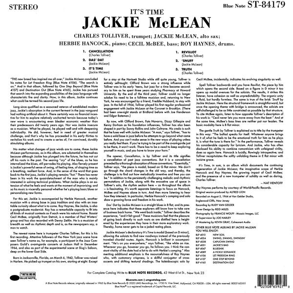 Jackie McLean ~ It's Time! (Vinyl) - Djungel & Jazz