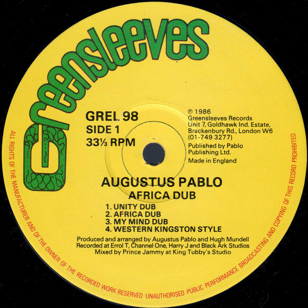 Augustus Pablo : Africa Must Be Free... By 1983 Dub (LP, Album)