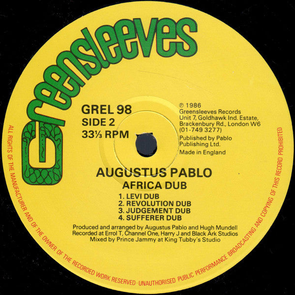 Augustus Pablo : Africa Must Be Free... By 1983 Dub (LP, Album)