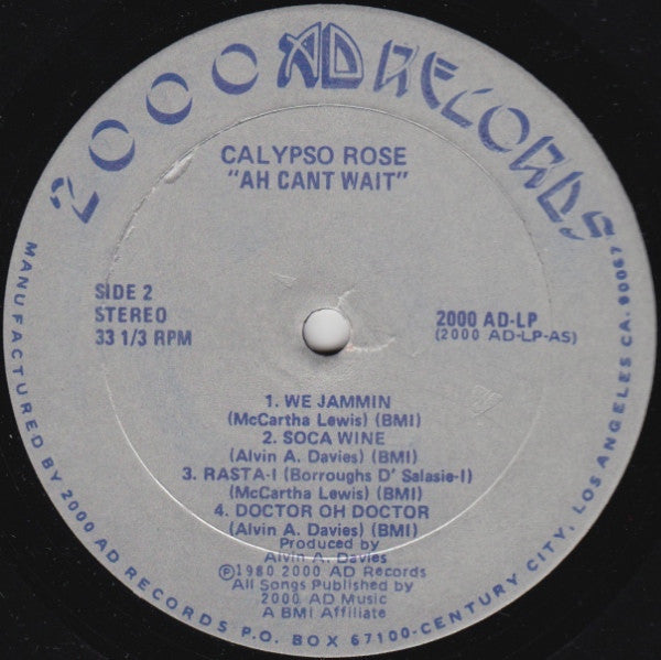 Calypso Rose : Ah Cant Wait (LP, Album)