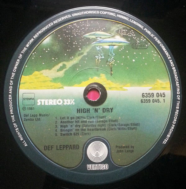 Def Leppard : High 'N' Dry (LP, Album)