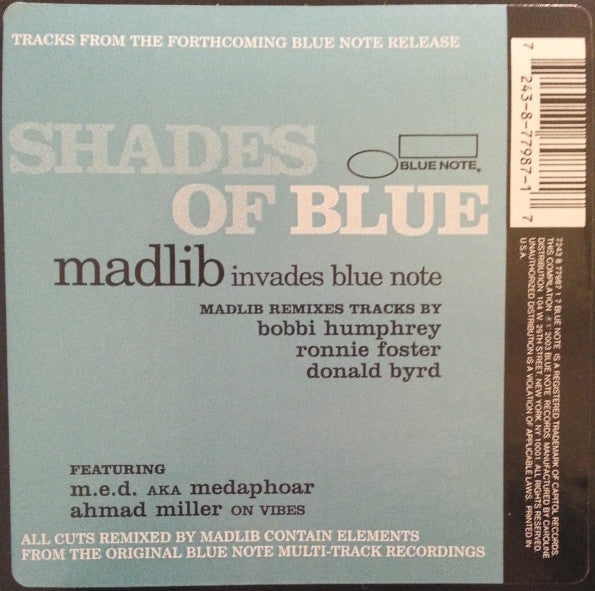 Madlib ~ Tracks From Shades Of Blue (Madlib Invades Blue Note) (Vinyl) - Djungel & Jazz