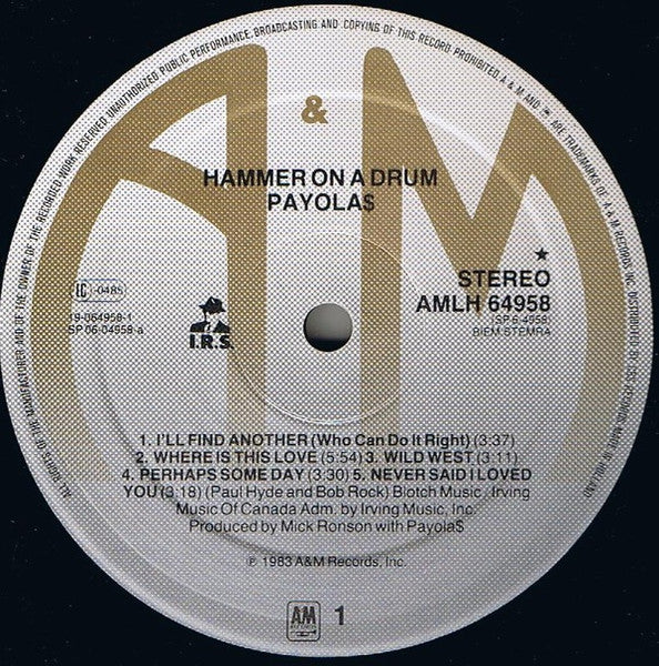 Payola$ ~ Hammer On A Drum (Vinyl) - Djungel & Jazz