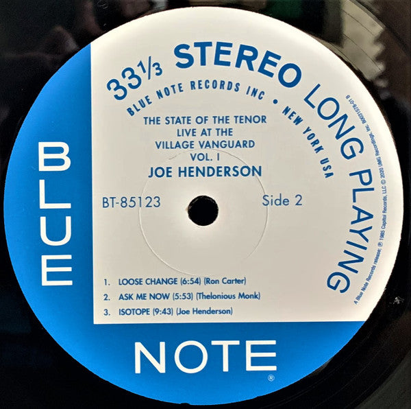 Joe Henderson ~ The State Of The Tenor (Live At The Village Vanguard Volume 1) (Vinyl) - Djungel & Jazz