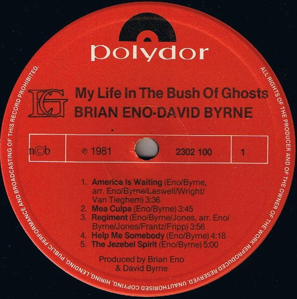 Brian Eno - David Byrne ~ My Life In The Bush Of Ghosts (Vinyl) - Djungel & Jazz
