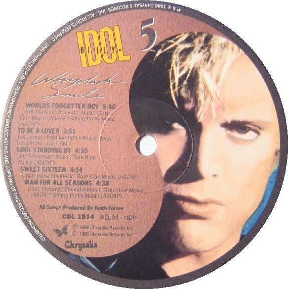 Billy Idol : Whiplash Smile (LP, Album)