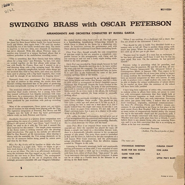 The Oscar Peterson Trio, Russell Garcia ~ Swinging Brass With The Oscar Peterson Trio (Orchestra Conducted By Russell Garcia (Vinyl) - Djungel & Jazz