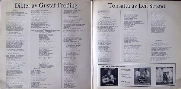 Göran Fristorp : Göran Fristorp Sjunger Fröding (LP, Album, Gat)