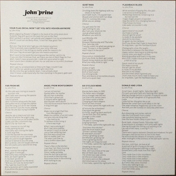 John Prine : John Prine (LP, Album, RE, 180)