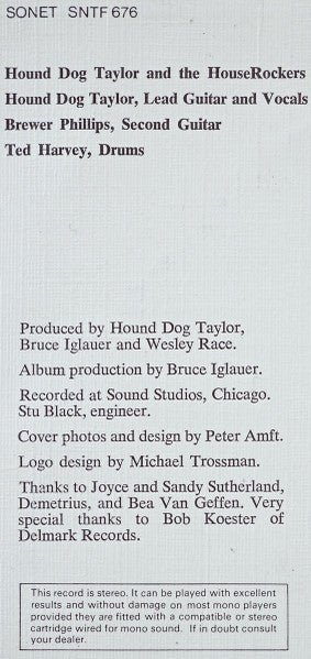 Hound Dog Taylor And The HouseRockers* : Hound Dog Taylor And The HouseRockers (LP, Album, RE)