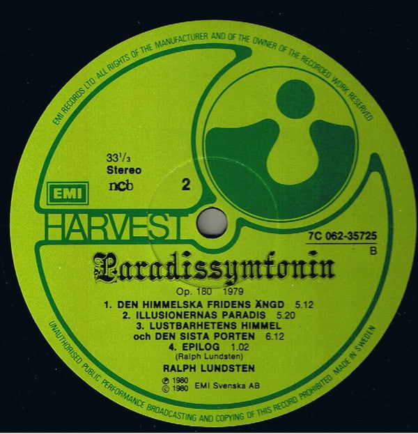 Ralph Lundsten ~ Paradissymfonin (Vinyl) - Djungel & Jazz